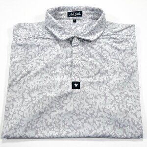 Bad Birdie Men's XL Gray Spotted Camo Short Sleeve Golf Polo Shirt